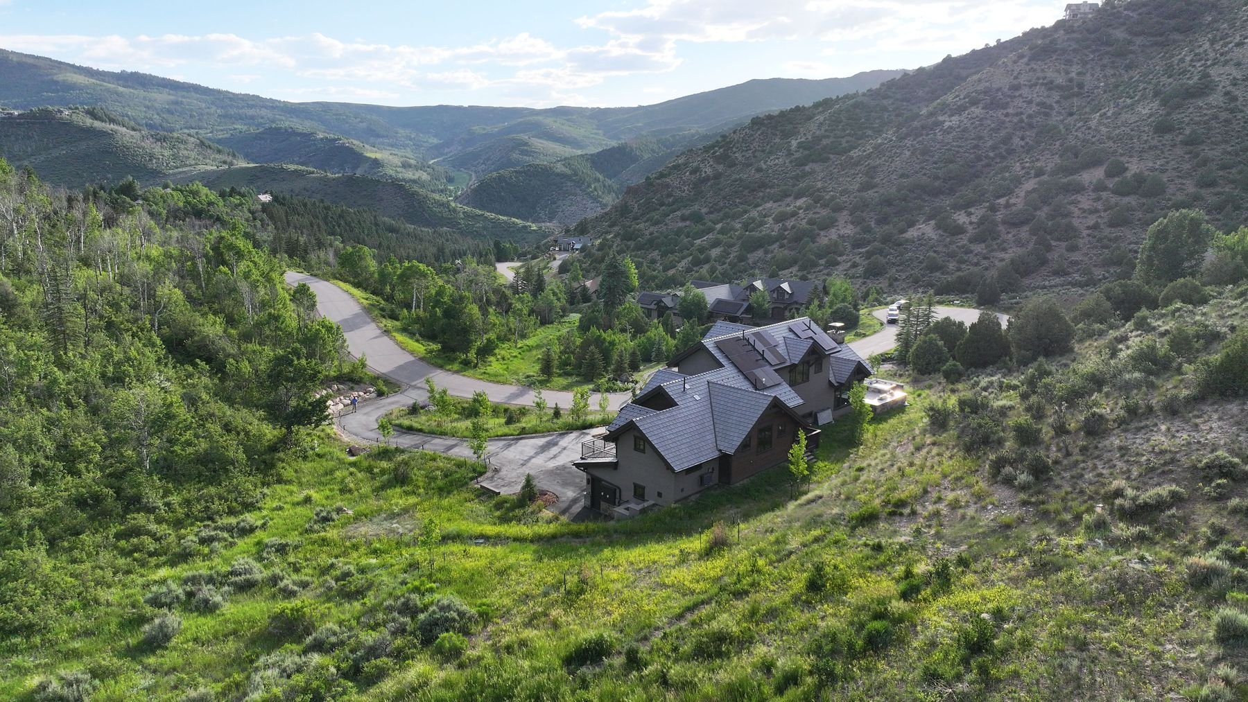 Aerial view over the valley